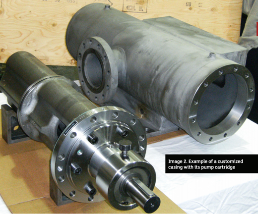 customized casting with pump cartridge